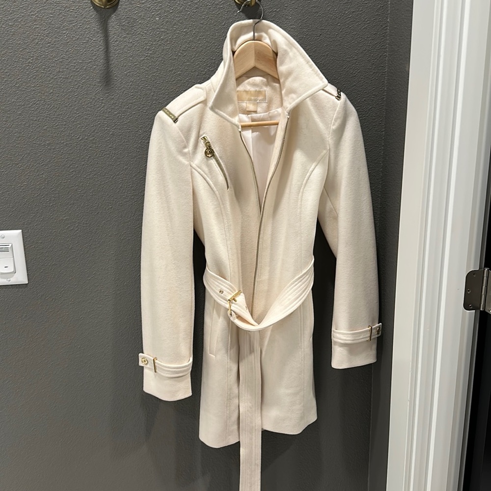 Michael Kors wool belted peacoat